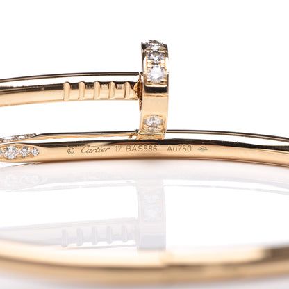Cartier 18K Yellow Gold Diamond Juste Un Clou Bracelet 17 4 of 5