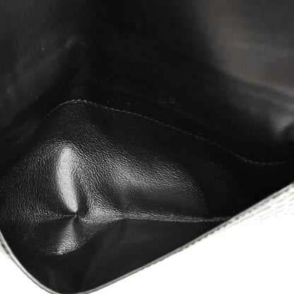 Saint Laurent Calfskin Crocodile Embossed Monogram Uptown Wallet Black 7 of 10