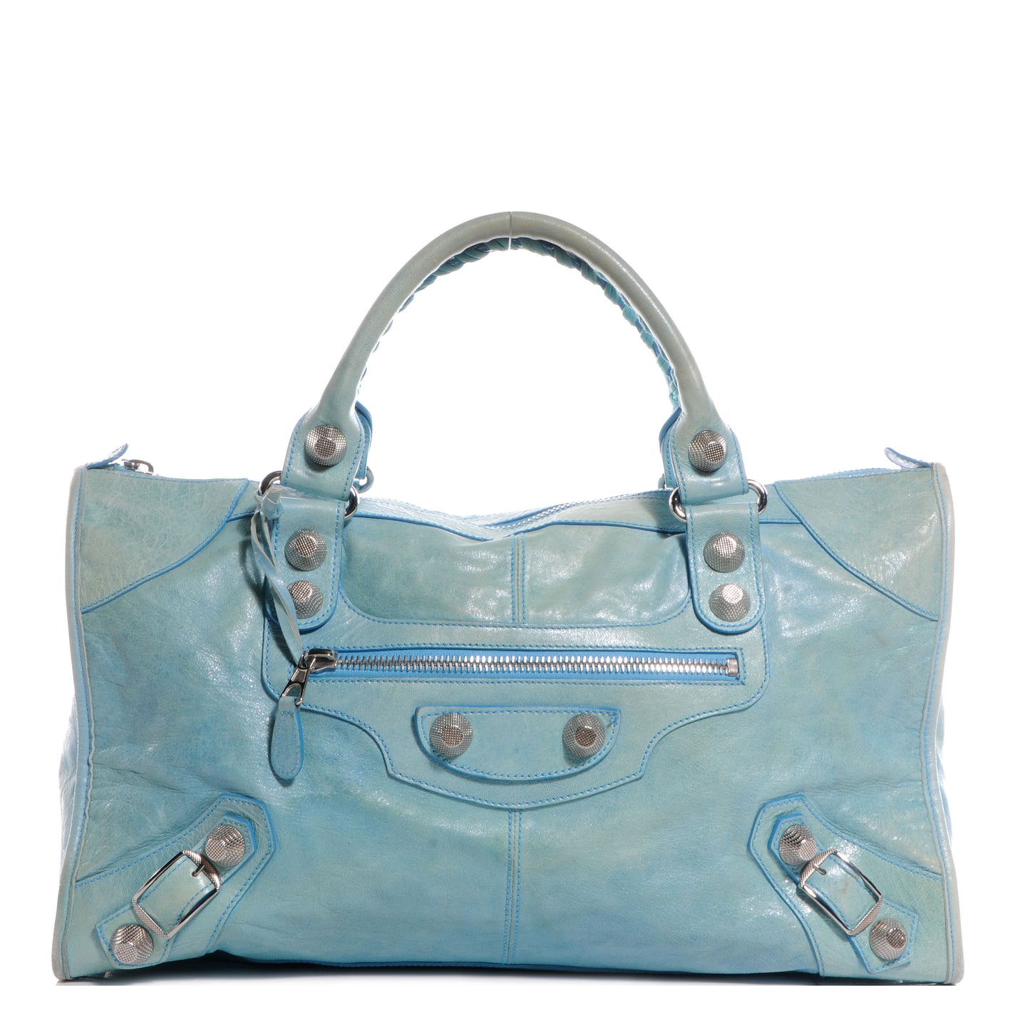Agneau Giant 21 Silver Hardware Work Sky Silver Hardware