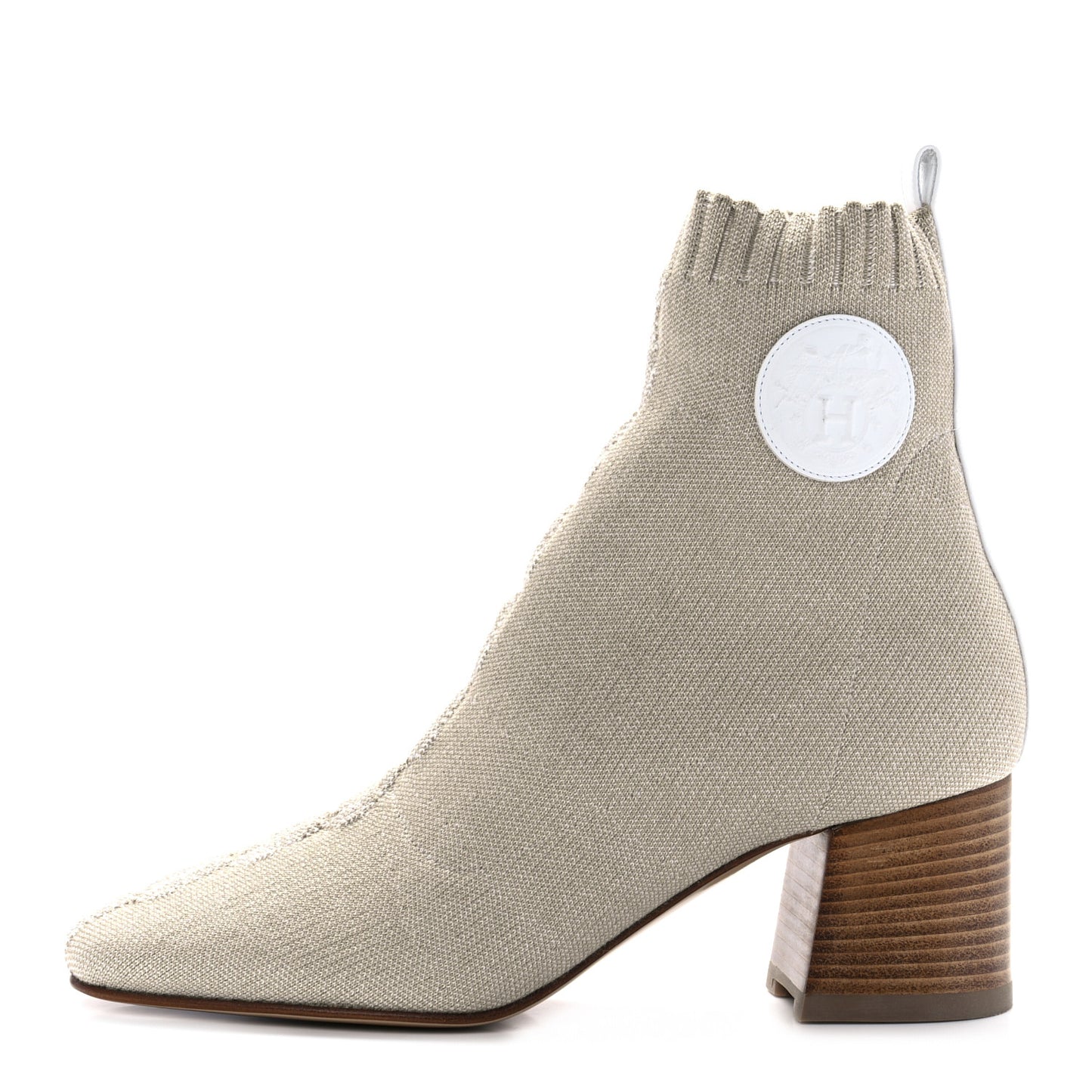 Knit Calfskin Volver 60 Ankle Boots 37.5 Nocciola