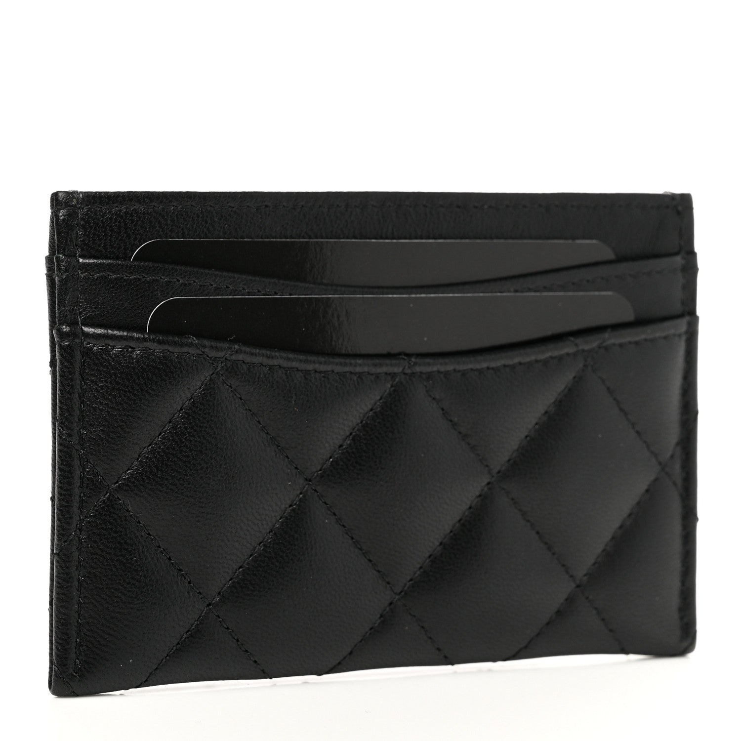Chanel Lambskin Quilted Card Holder Black 3 of 9