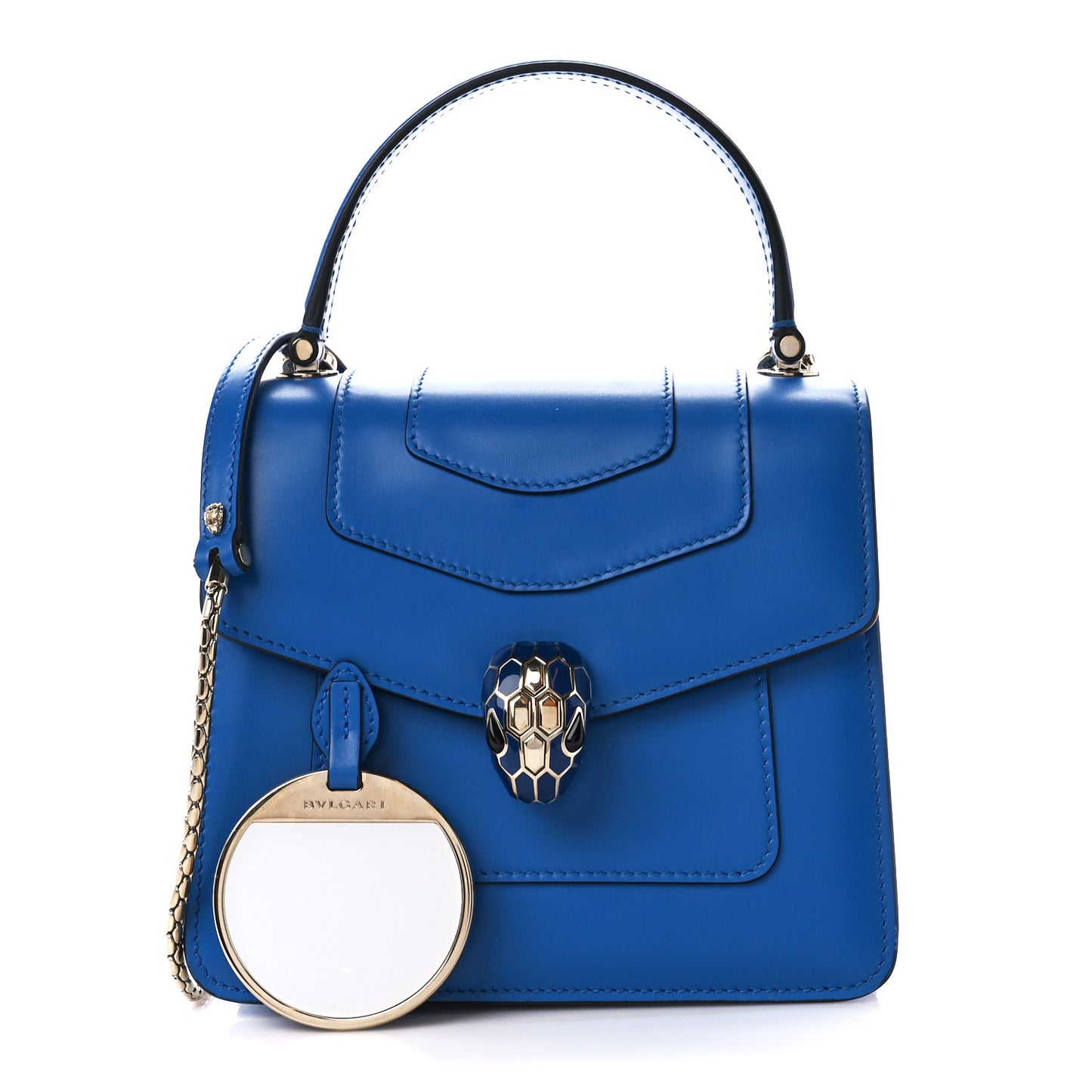 Calfskin Serpenti Forever Top Handle Blue