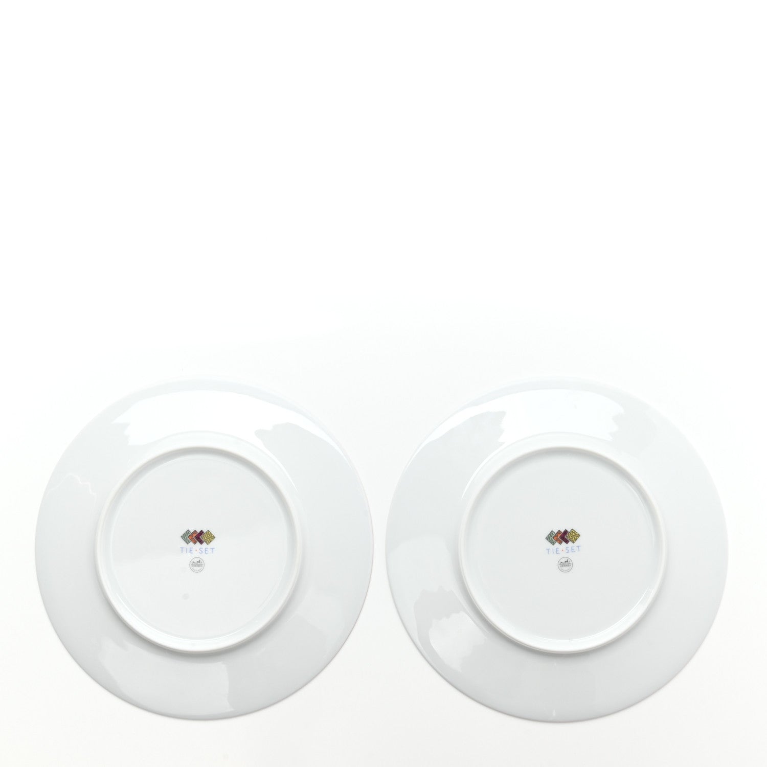 Hermes Porcelain Tie Set Dessert Plate Set of 2 3 of 5