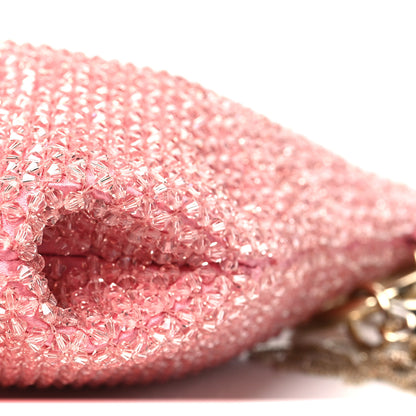 Jimmy Choo Satin Bead Embellished Callie Fringe Tassel Chain Evening Bag Pink 10 of 10