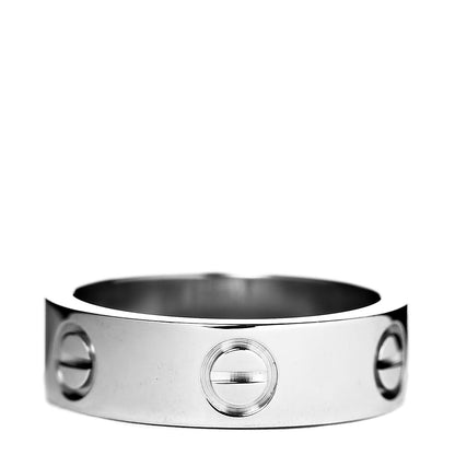 Cartier 18K White Gold 5.5mm LOVE Ring 51 5.75 1 of 5