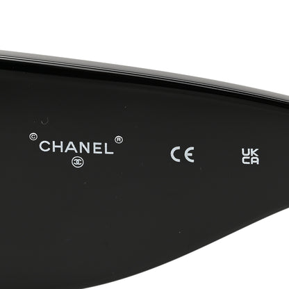 Chanel Acetate CC Logo Square Sunglasses 71628 Black Multicolor 6 of 8