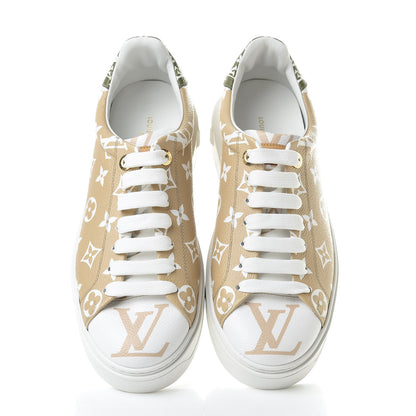 Louis Vuitton Monogram Giant Time Out Sneakers 41 Kaki White Beige 5 of 10