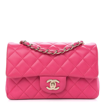 Chanel Lambskin Quilted Mini Rectangular Flap Fuchsia 1 of 11