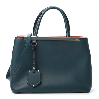Fendi Vitello Dolce Century Petite 2Jours Tote Pavone Albicocca 1 of 6
