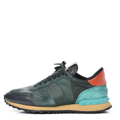 Valentino Garavani Nappa Suede Camouflage Mens Rockrunner Sneakers 42 Multicolor 1 of 11