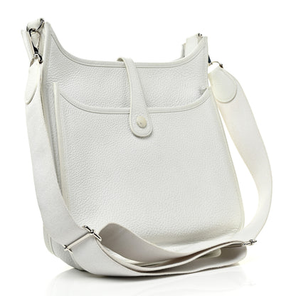 Hermes Taurillon Clemence Evelyne III PM White 2 of 13