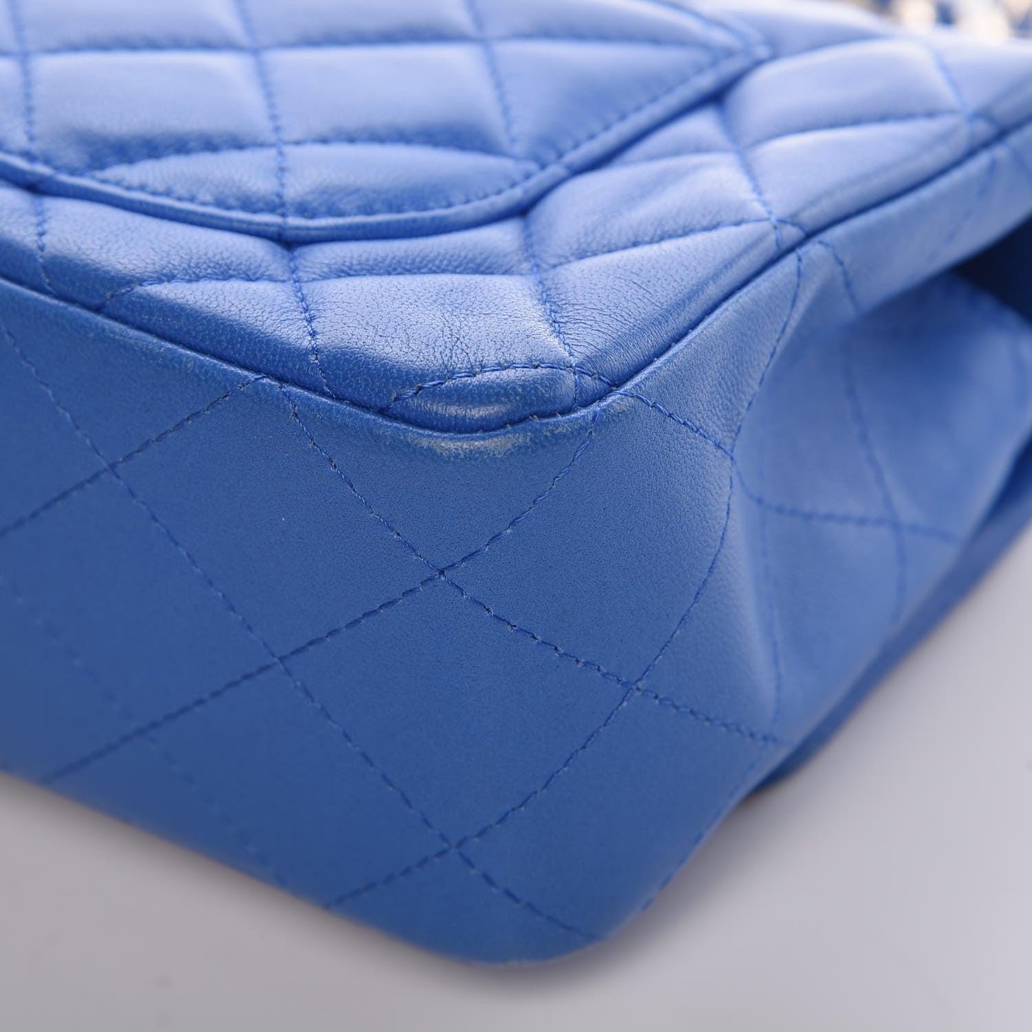 Chanel Lambskin Quilted Mini Rectangular Flap Blue 12 of 18