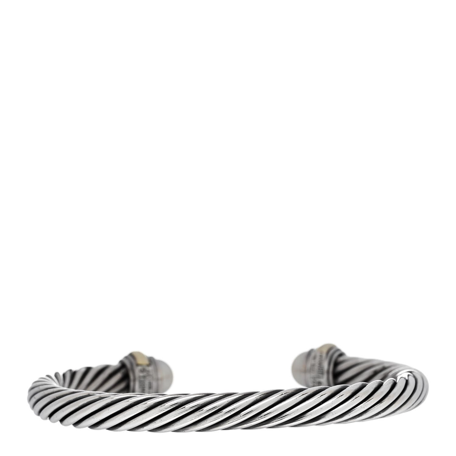 David Yurman Sterling Silver 14K Yellow Gold Cultured Pearl 7mm Cable Classics Bracelet 2 of 3