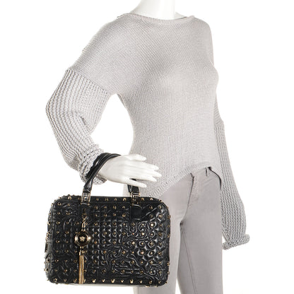 Versace Barocco Quilted Leather Studded Vanitas Demetra Black 2 of 8