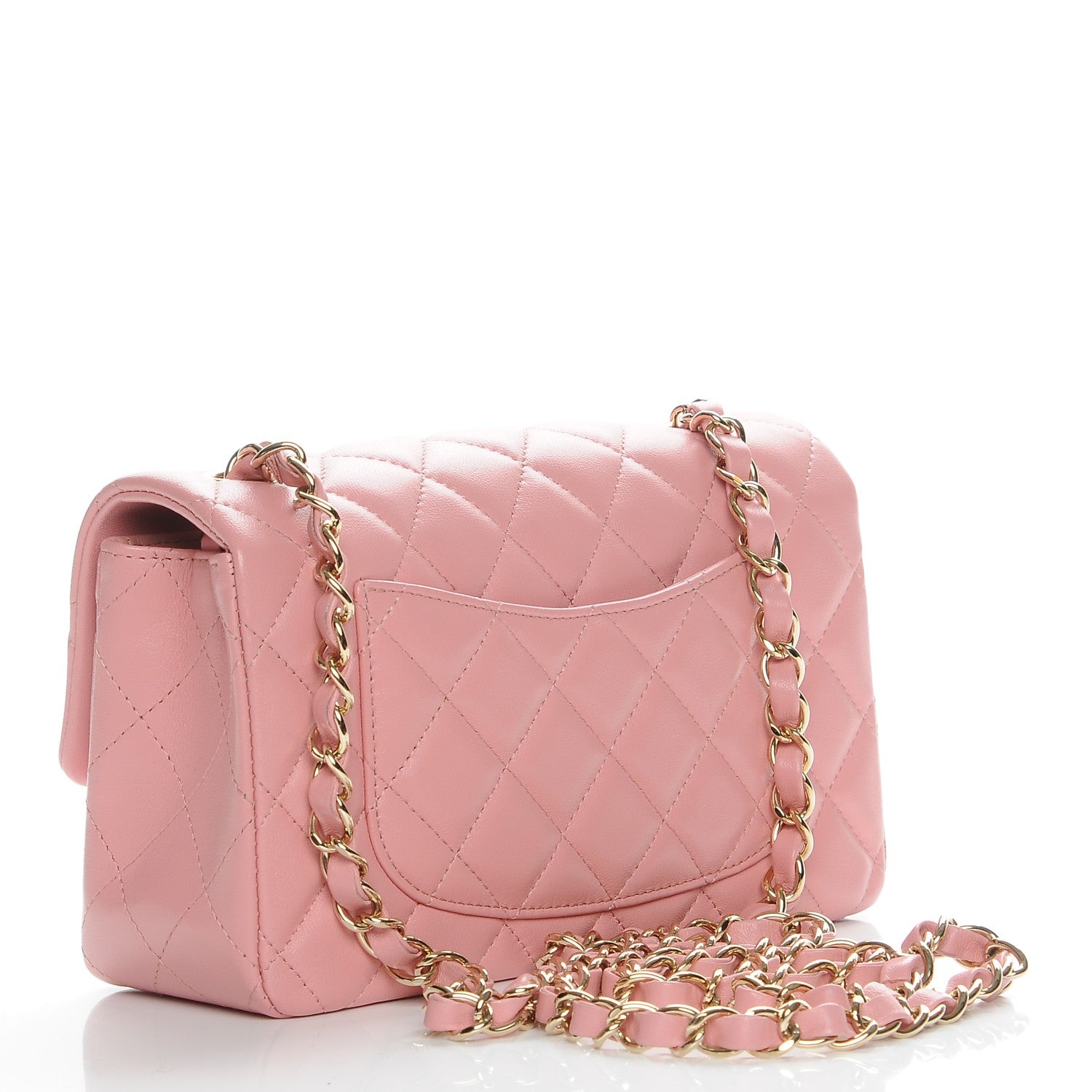 Chanel Lambskin Quilted Mini Rectangular Flap Pink 3 of 7