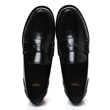 Fendi Vitello Logo Loafers 39 Black 2 of 11
