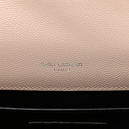 Saint Laurent Grain De Poudre Textured Mixed Matelasse Medium Triquilt Monogram Satchel Marble Pink 6 of 15