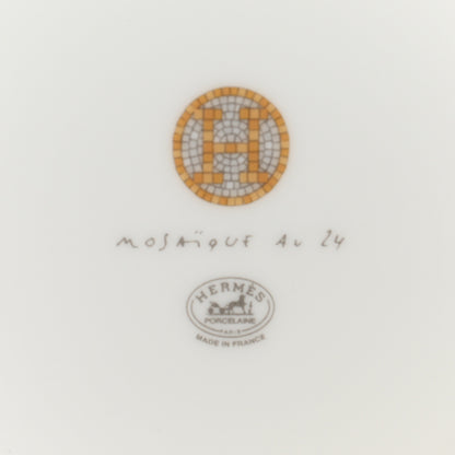 Hermes Porcelain Mosaique Au 24 Gold Breakfast Cup And Saucer Set Of 2 5 of 10