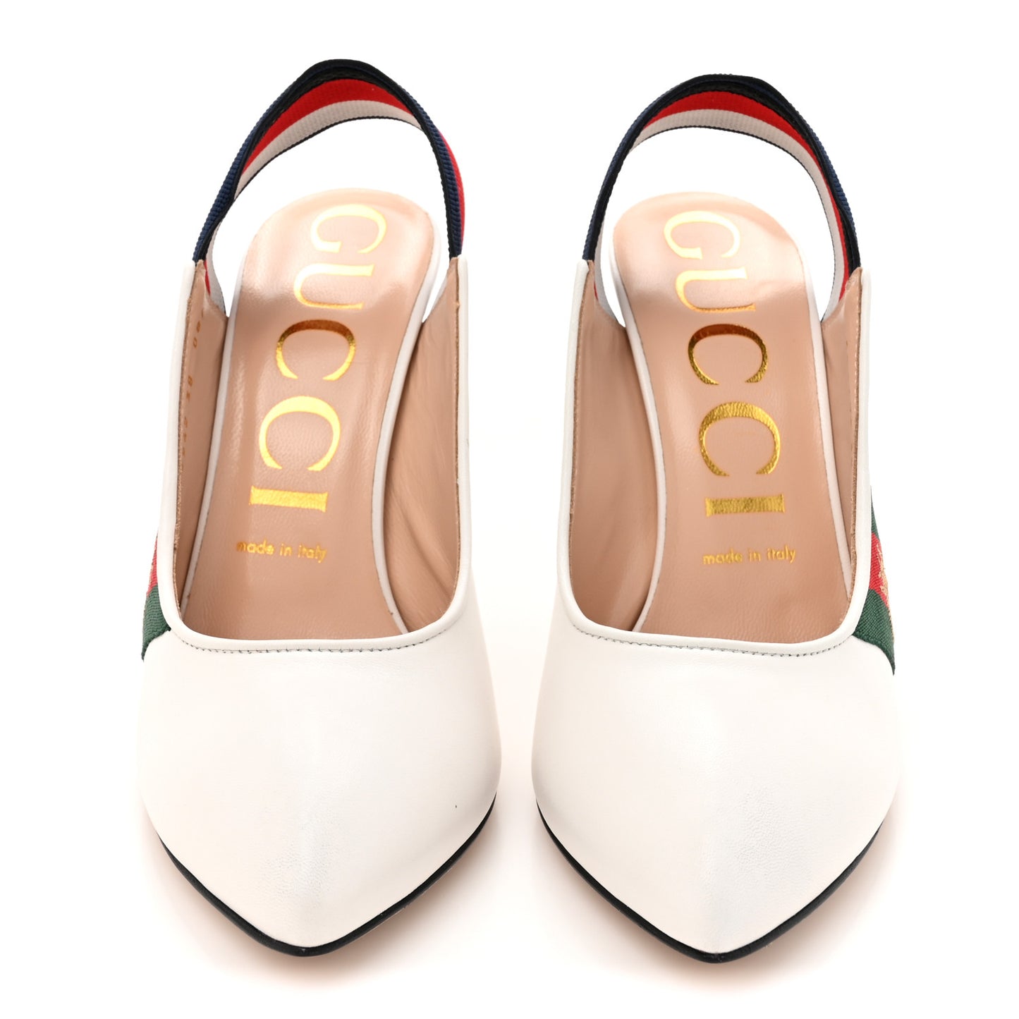 Malaga Kid Web Sylvie High Heel Slingback Pumps 38 White