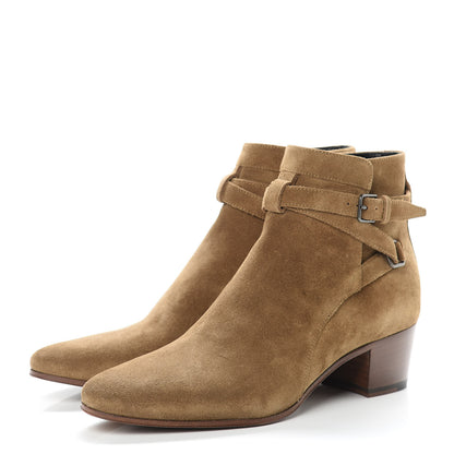 Saint Laurent Suede Womens Blake Ankle Boots 38.5 New Sigaro 3 of 10