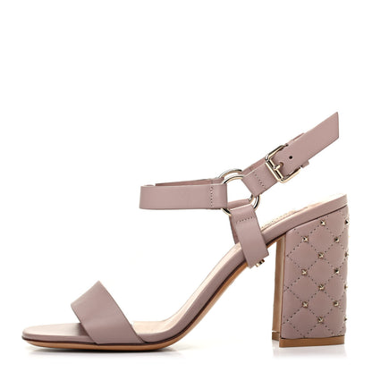 Valentino Garavani Calfskin Nappa Rockstud Spike 90mm Ankle Strap Sandals 36.5 Poudre 1 of 8