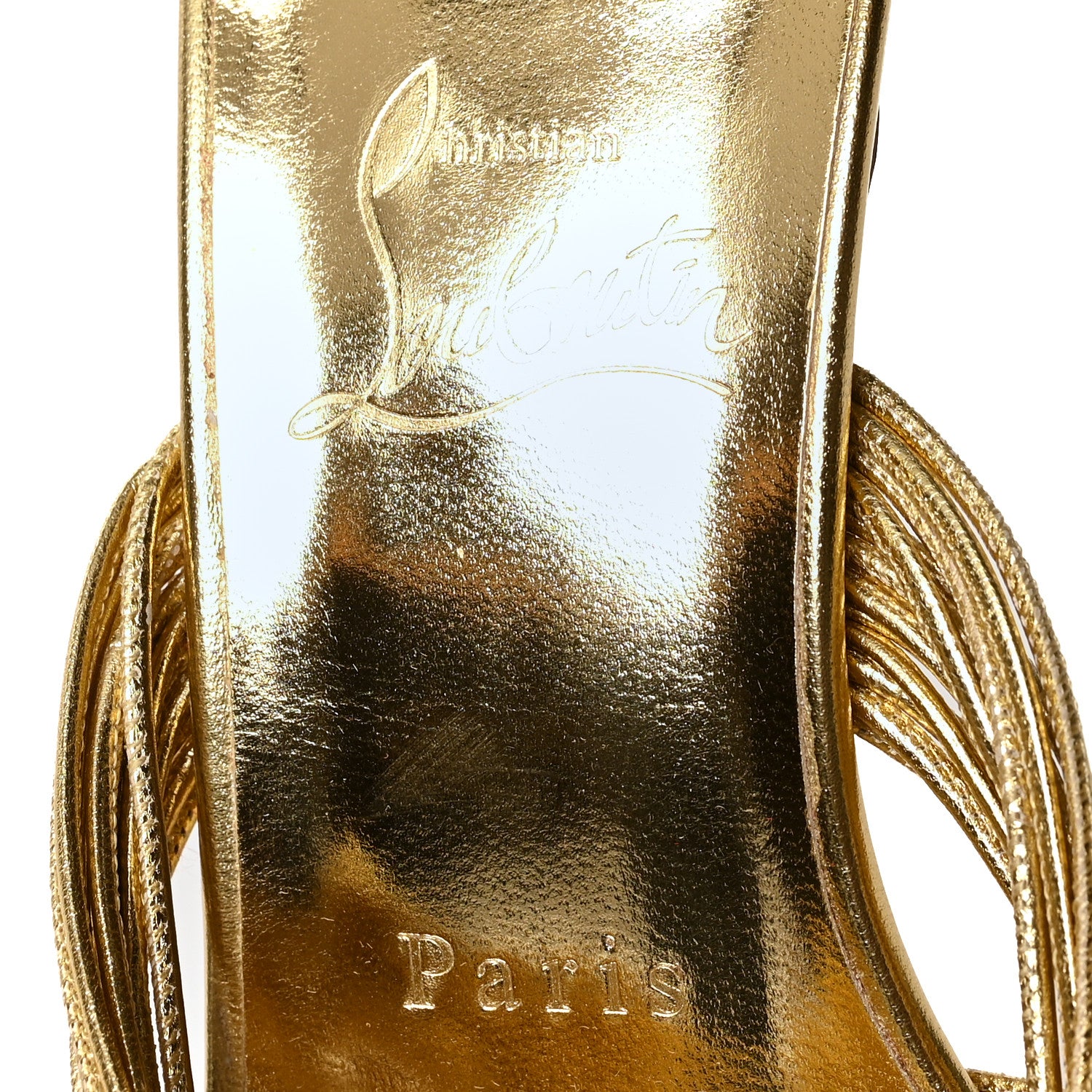 Christian Louboutin Metallic Calfskin Multitaski 70 Slide Sandals 38 Gold 6 of 7