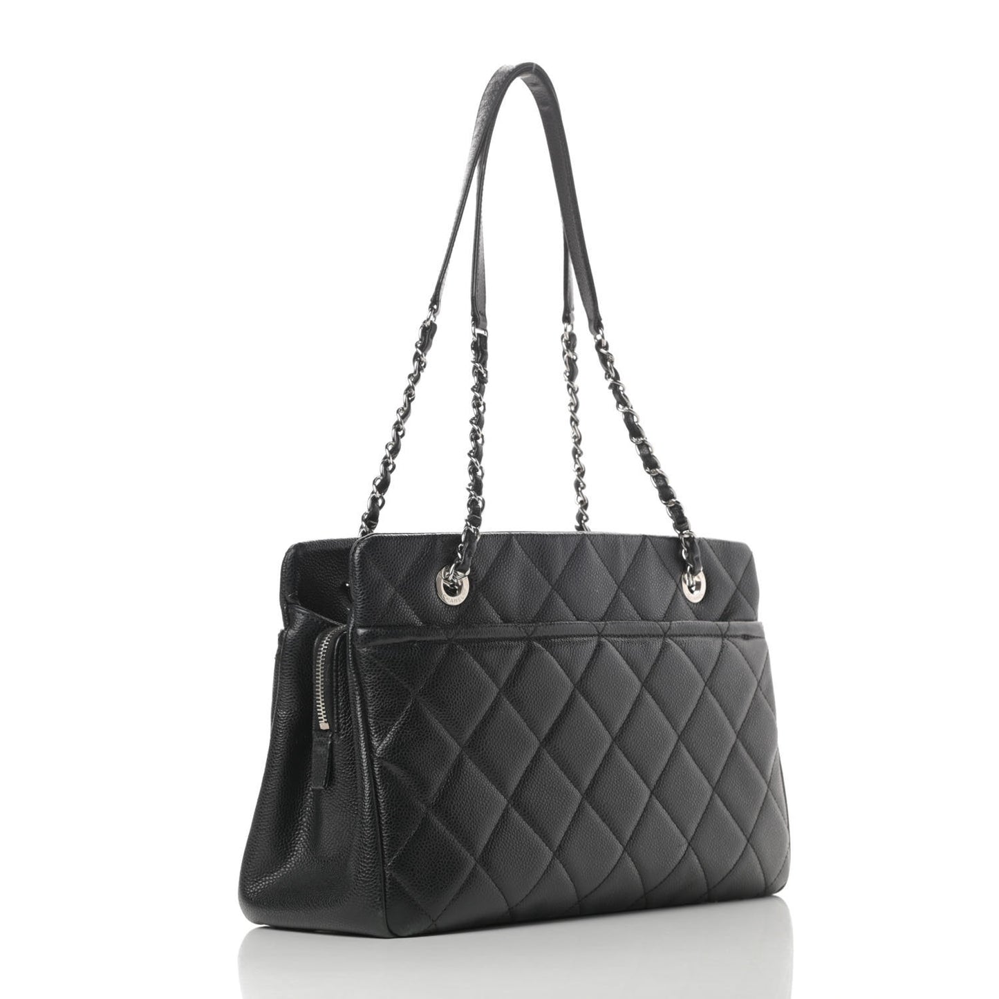 Caviar Quilted Timeless CC Soft Tote Black