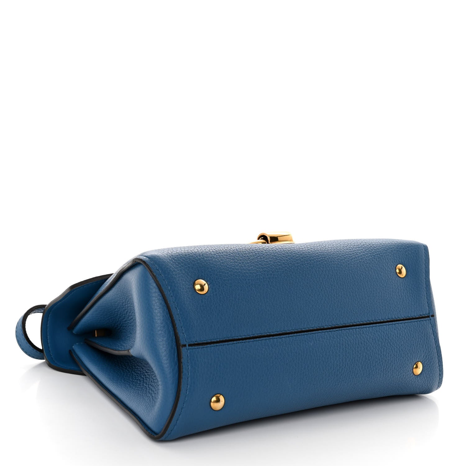 Salvatore Ferragamo Calfskin Small Margot Top Handle Satchel Azure 4 of 9