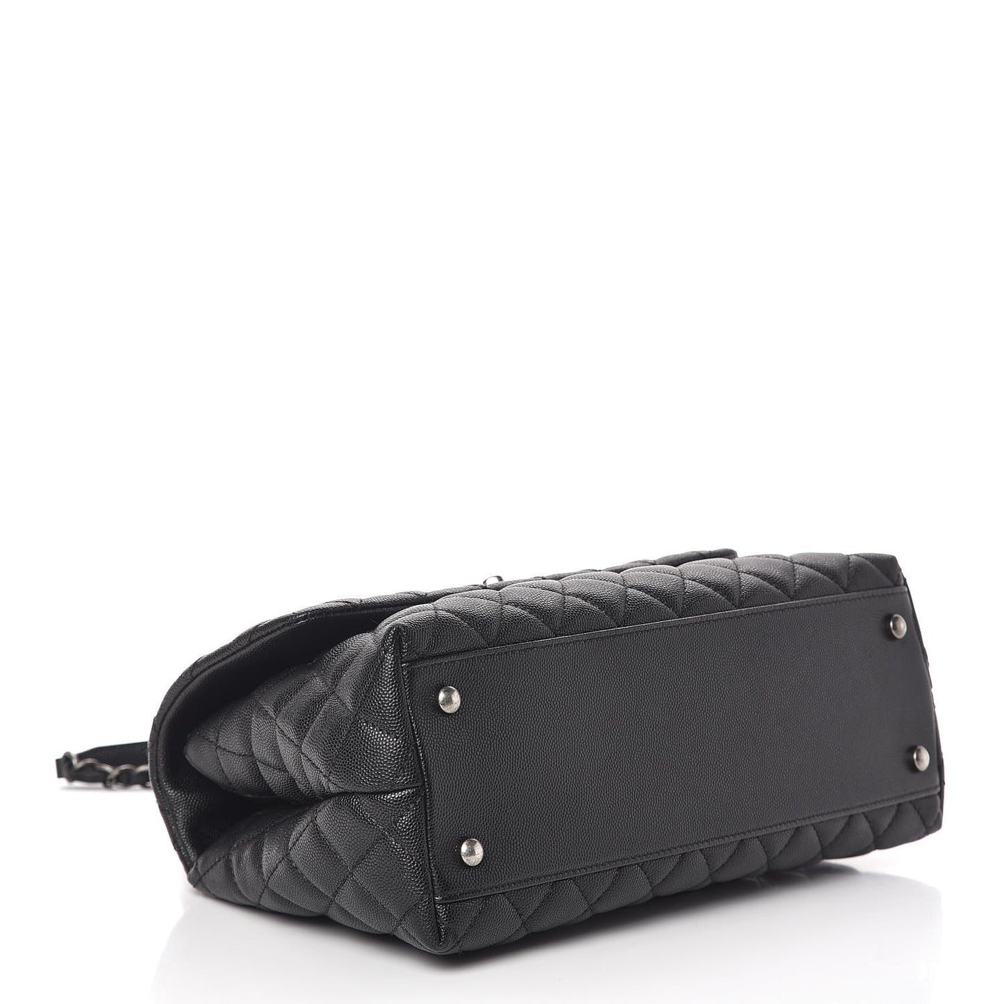 Caviar Quilted Small Coco Handle Flap Black