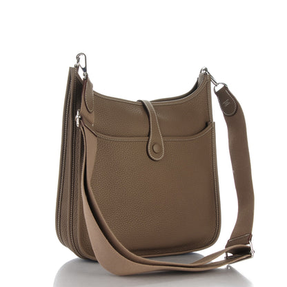Hermes Taurillon Clemence Evelyne III PM Etoupe 3 of 7