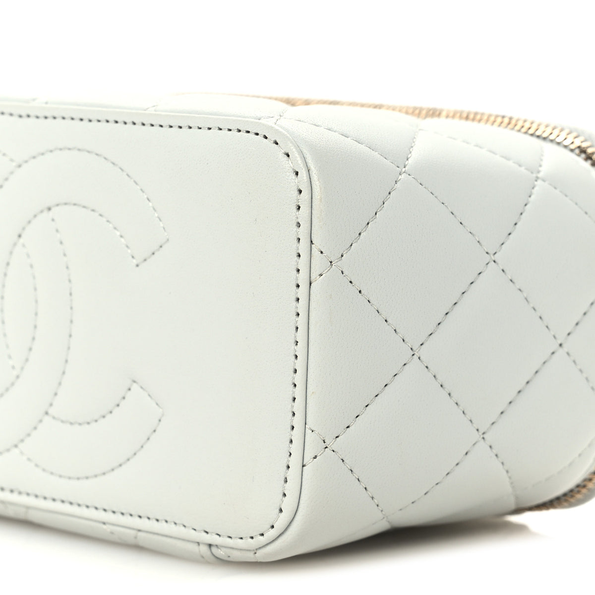 Chanel Lambskin Quilted Small Pearl Crush Vanity Case With Chain Grey 11 of 11