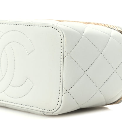 Chanel Lambskin Quilted Small Pearl Crush Vanity Case With Chain Grey 11 of 11