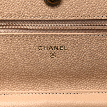 Chanel Caviar Quilted Wallet On Chain WOC Beige 6 of 11