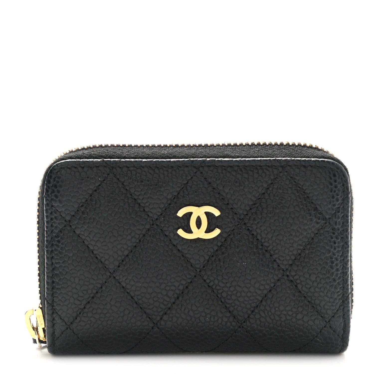 Chanel Caviar Quilted Zip Coin Purse Black 1 of 8