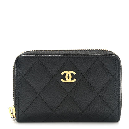 Chanel Caviar Quilted Zip Coin Purse Black 1 of 8