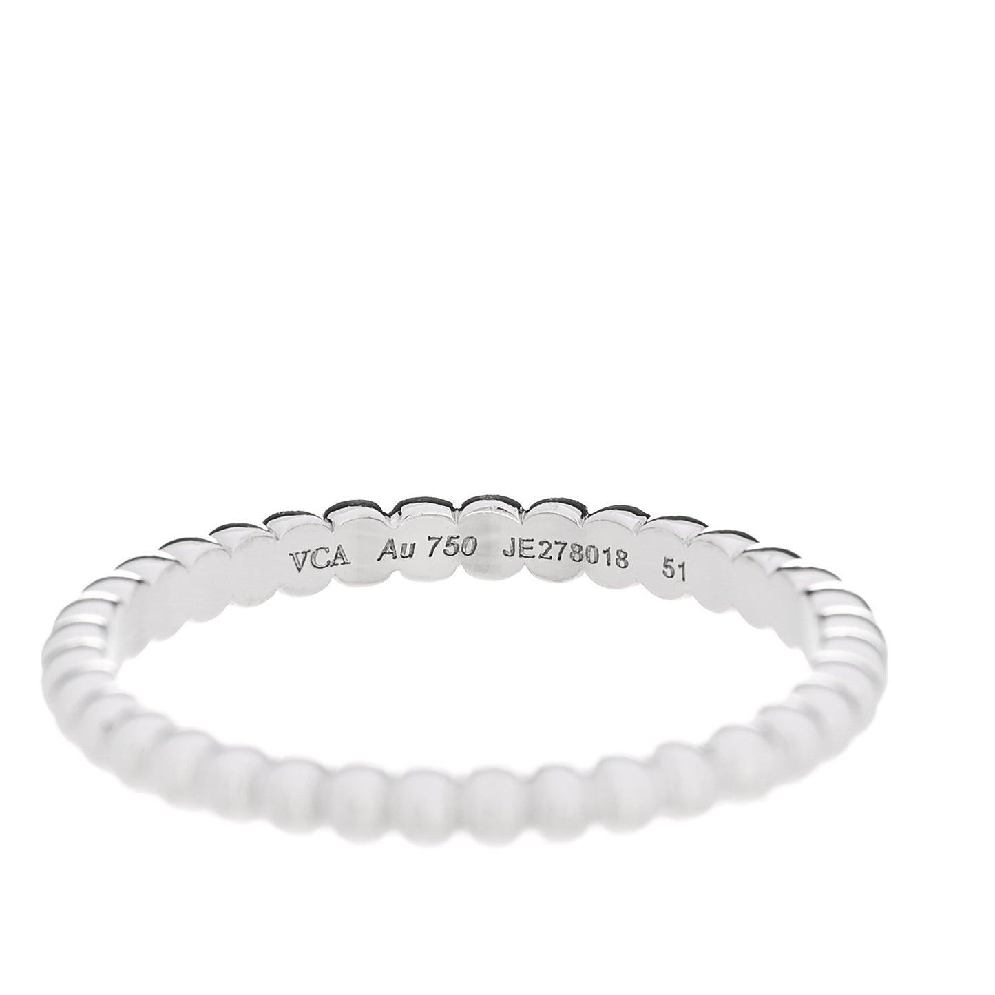18K White Gold Small Perlee Ring 51 5.75