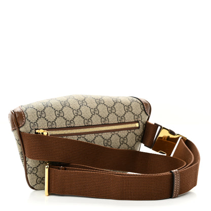 Gucci GG Supreme Monogram Textured Calfskin Retro Interlocking G Belt Bag Beige Ebony Brown Sugar 3 of 9