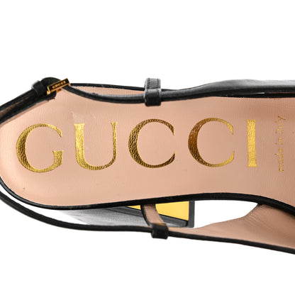 Gucci Malaga Kid Horsebit 75mm Slingback Pumps 37.5 Black 7 of 10