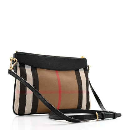 Burberry House Check Derby Peyton Crossbody Clutch Bag Black 2 of 10