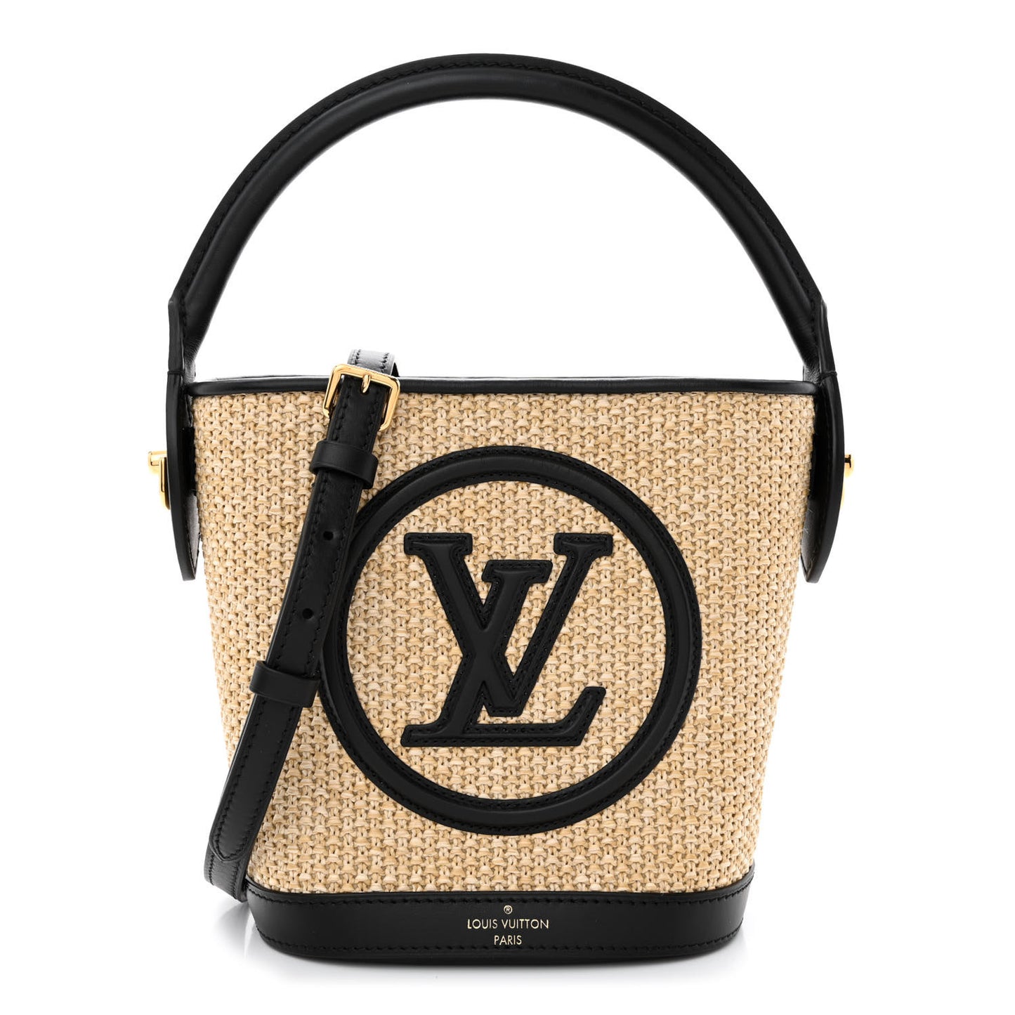 Raffia Petit Bucket Black