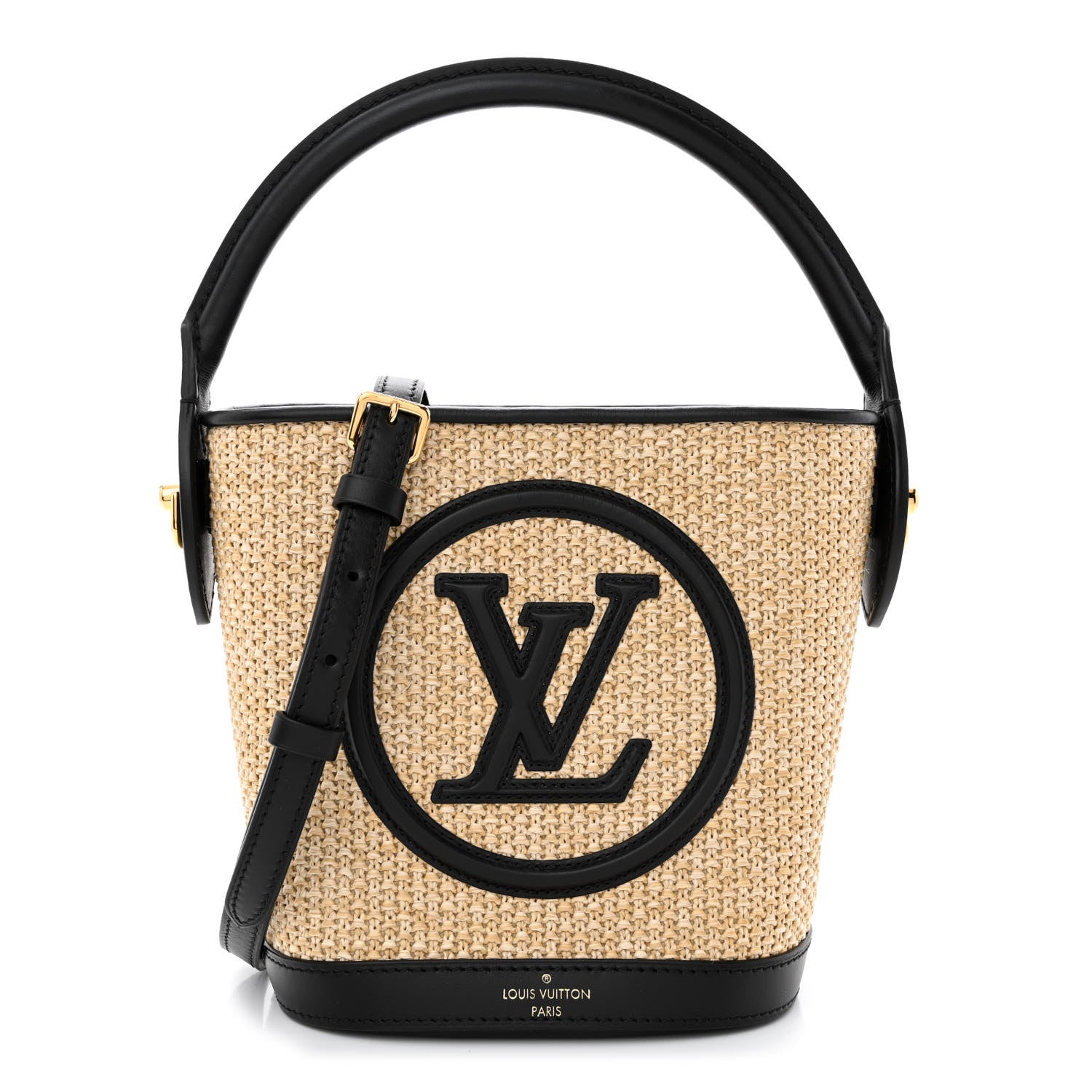 Louis Vuitton Raffia Petit Bucket Black 1 of 9