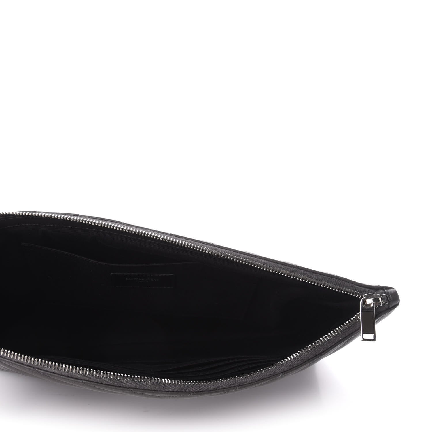 Saint Laurent Calfskin Matelasse Chevron Cassandre Monogram Document Holder Earth 5 of 7