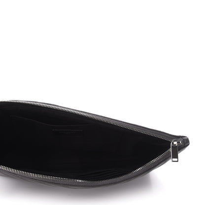 Saint Laurent Calfskin Matelasse Chevron Cassandre Monogram Document Holder Earth 5 of 7