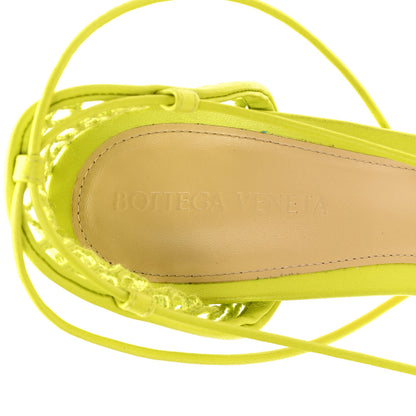 Bottega Veneta Mesh Nappa Stretch Ankle Tie Sandals 40 Kiwi 6 of 7