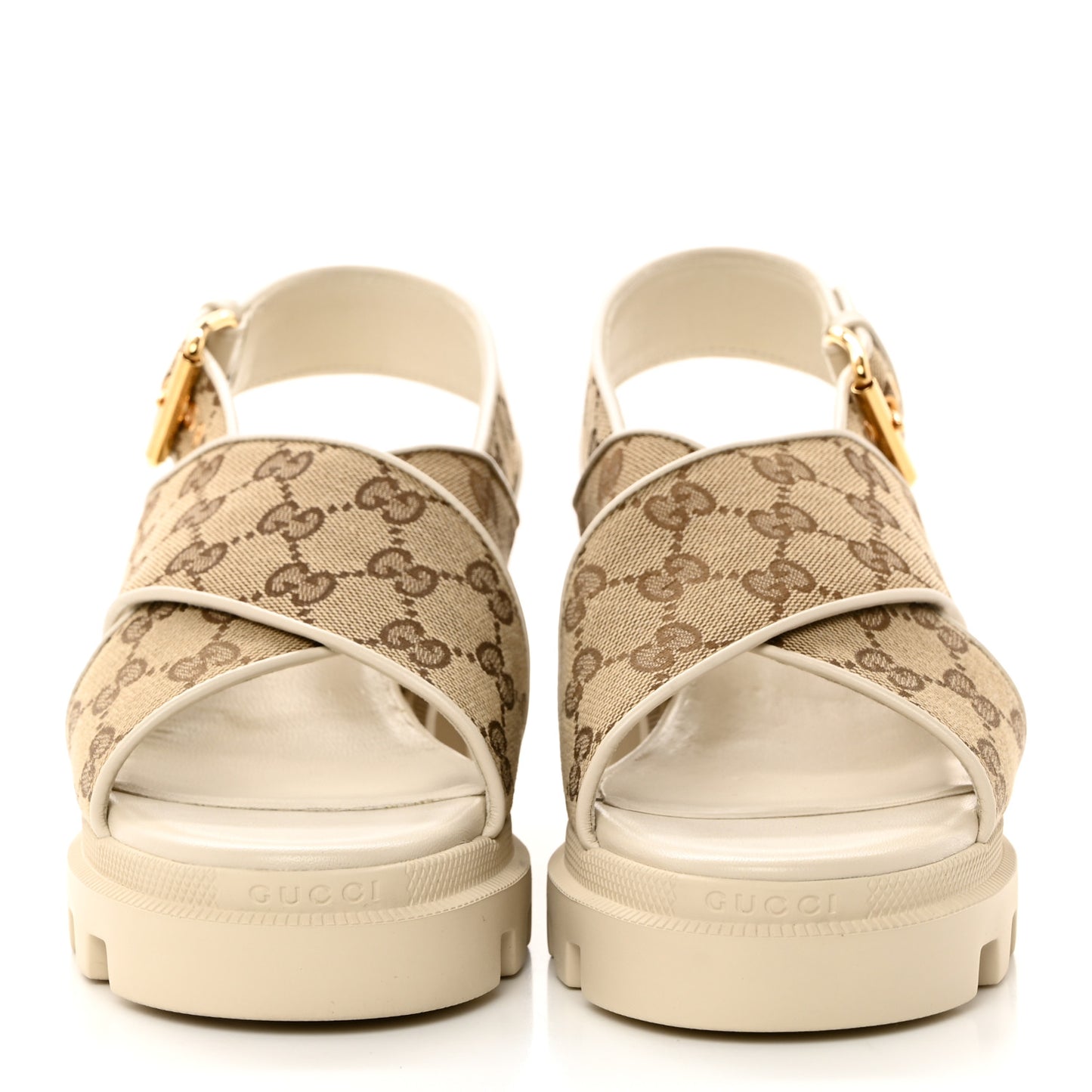 Monogram Granada Kid Trip 40/72mm Lug Sole Sandals 39.5 Beige Ebony Mystic White