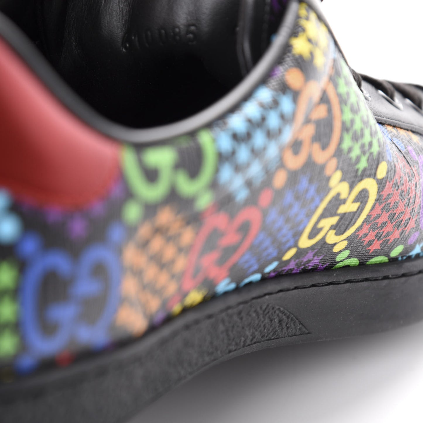 GG Supreme Monogram Psychedelic Mens Ace Sneakers 9 Black Multicolor