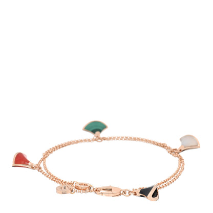 Bulgari 18K Rose Gold Mother of Pearl Malachite Black Onyx Carnelian Divas' Dream Bracelet 2 of 3