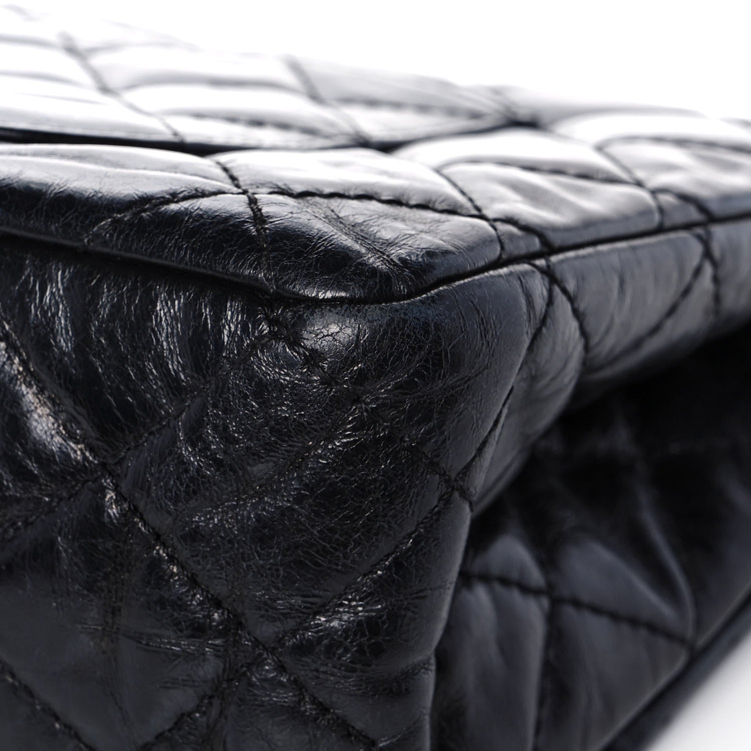 Chanel Glazed Aged Calfskin Quilted 2.55 Reissue 227 Flap Dark Navy 10 of 18