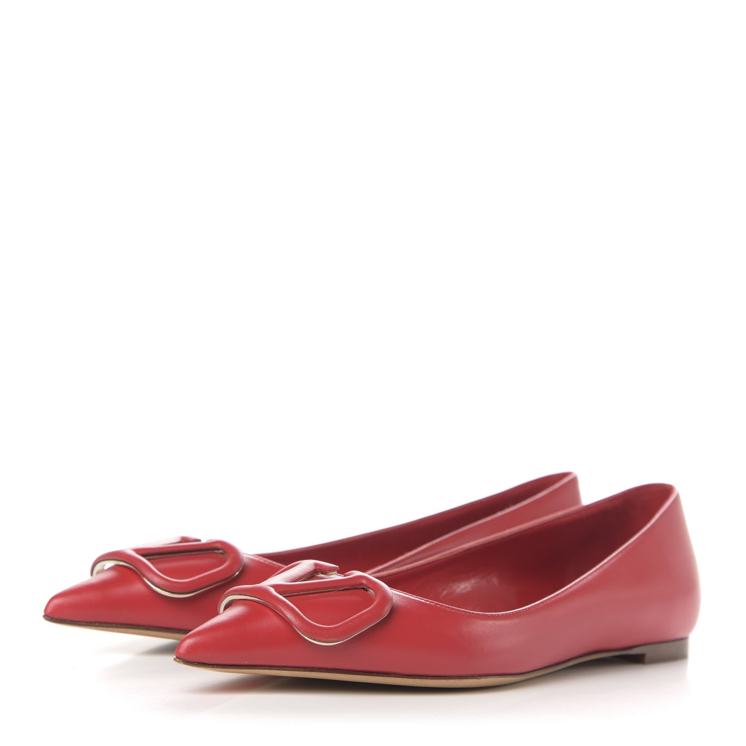 Valentino Garavani Nappa Vlogo Flats 35.5 Rouge Pur 3 of 8