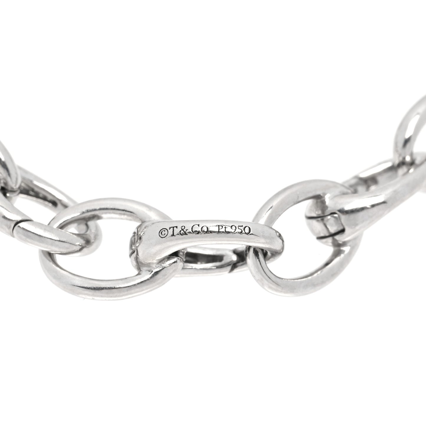 Platinum Oval Clasping Link Bracelet